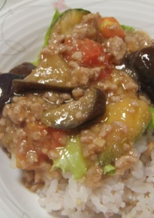 ナスの肉味噌丼-レシピのメイン写真