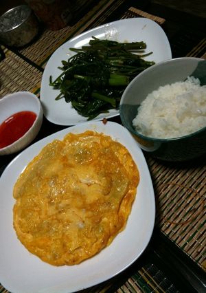 【タイ料理】タイ風卵焼き、空芯菜炒め-レシピのメイン写真