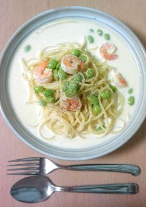 豆乳入り☆エビと枝豆のクリームパスタ-レシピのメイン写真