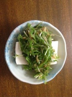 水菜となめたけの冷や奴-レシピのメイン写真