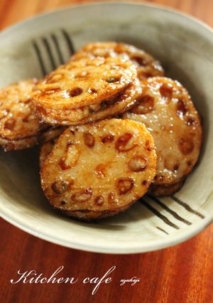 れんこんの甘辛はさみ焼き-レシピのメイン写真