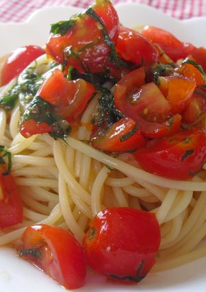ドレッシングで♪しそ香る冷製パスタ♪-レシピのメイン写真