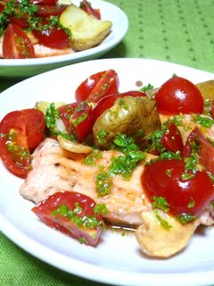 トマトのイタリアンソースで☆鮭のムニエル-レシピのメイン写真