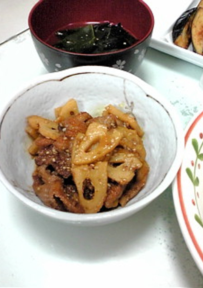 飯友!!鶏皮と蓮根のきんぴら♪-レシピのメイン写真