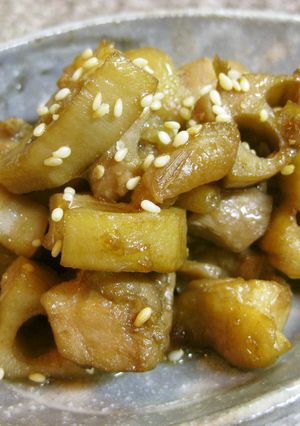 厚切りレンコンと鶏肉のきんぴら-レシピのメイン写真