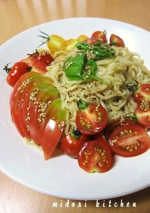 トマトのラー麺サラダ＆オリーブオイルだれ-レシピのメイン写真