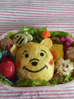 プーさんキャラ弁 ピグレット付き-レシピのメイン写真