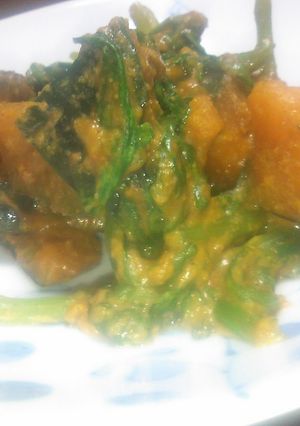 春菊とかぼちゃのカレー風味-レシピのメイン写真