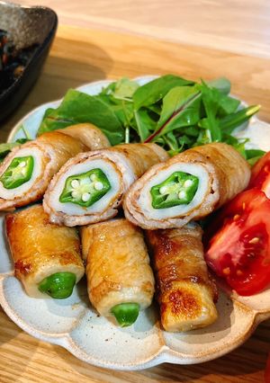 オクラ×ちくわの肉巻き🐾-レシピのメイン写真