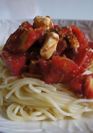 肉味噌☆トマトの混ぜるだけパスタ♬-レシピのメイン写真