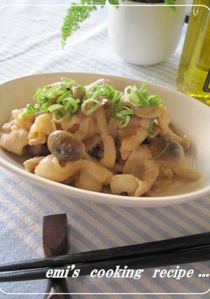 簡単♪豚肉としめじの味噌オイル和え-レシピのメイン写真