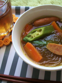 オクラとウインナーの和風スープカレー-レシピのメイン写真