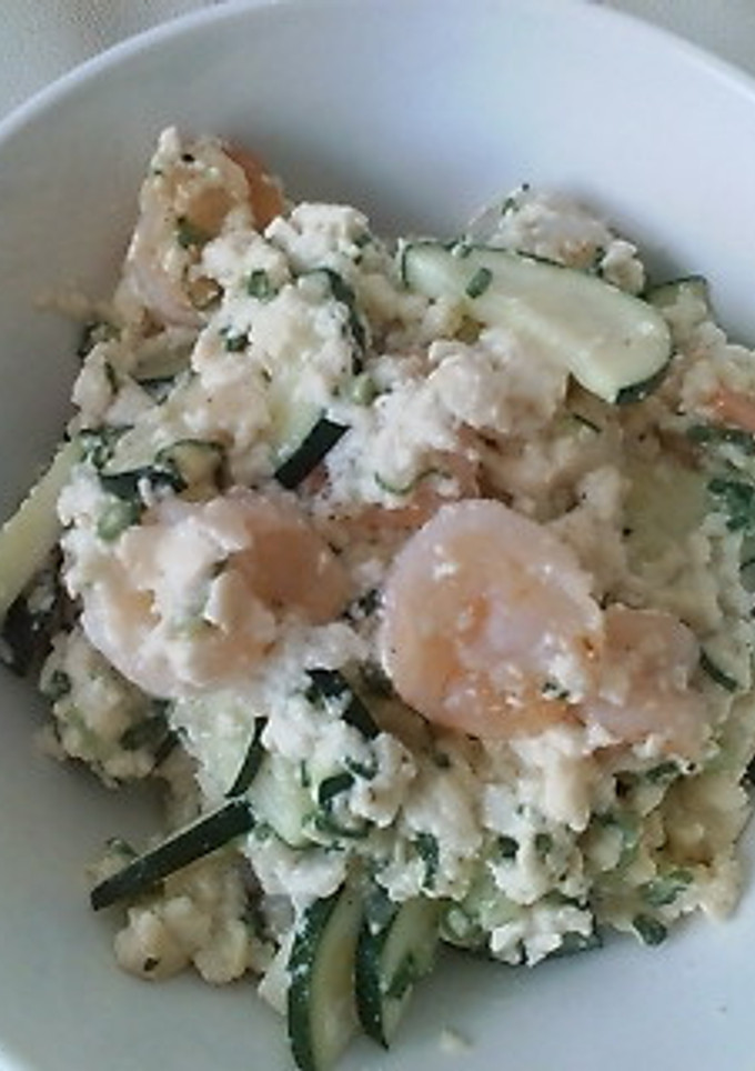 えびと木綿豆腐とｽﾞｯｷｰﾆの中華炒め-レシピのメイン写真