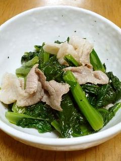 小松菜と豚肉の炒め物-レシピのメイン写真