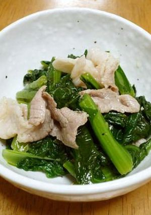 小松菜と豚肉の炒め物-レシピのメイン写真
