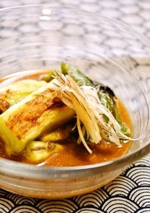 焼き茄子の入った冷たいお味噌汁-レシピのメイン写真