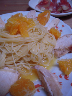 おうちカフェ☆オレンジと鶏肉の冷製パスタ-レシピのメイン写真