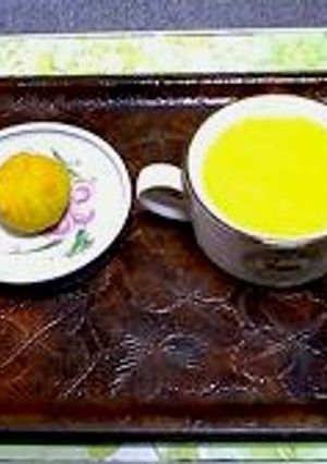 牛乳だけで作るカボチャスープと茶巾-レシピのメイン写真