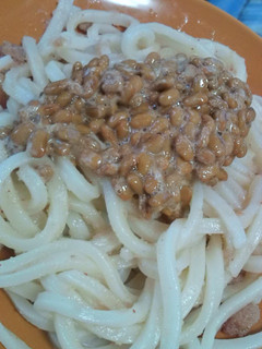★簡単★めんたいこおうどん納豆がけ-レシピのメイン写真