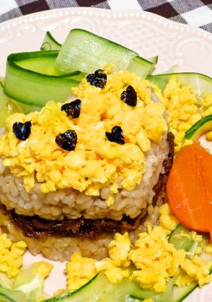 ツナの押しはさみ飯～卵そぼろ添え～-レシピのメイン写真