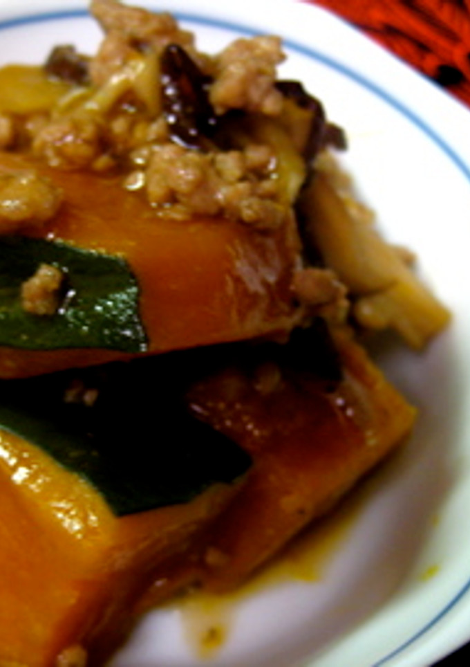 かぼちゃときのこの煮物-レシピのメイン写真