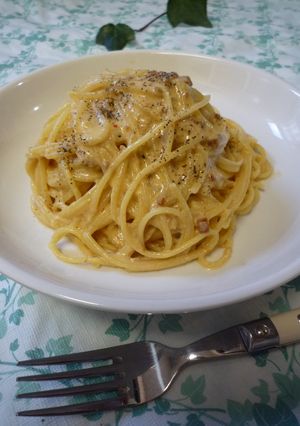 肉味噌パスタカルボ風-レシピのメイン写真