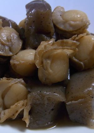 こんにゃくとホタテの煮物 簡単で美味しい-レシピのメイン写真