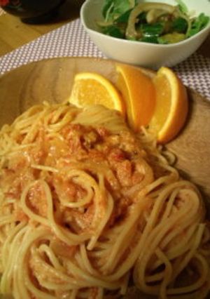 蟹のトマトクリームパスタ-レシピのメイン写真