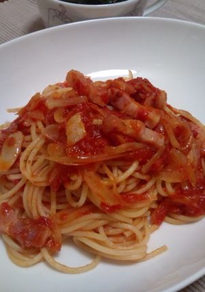 パンツェッタのトマトソースパスタ-レシピのメイン写真