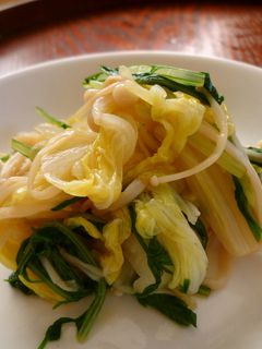鍋の残り野菜*白菜えのき水菜のおひたし*-レシピのメイン写真