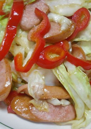 焼肉のタレでウインナーとキャベツ炒め-レシピのメイン写真
