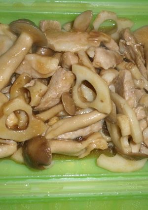 ルクエで♡レンコンと豚肉の生姜焼き風-レシピのメイン写真