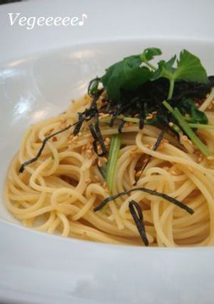 Ｗで香る～☆三つ葉とワサビの和風パスタ-レシピのメイン写真