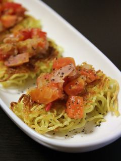 オリーブオイル焼きそば ブルスケッタ風-レシピのメイン写真