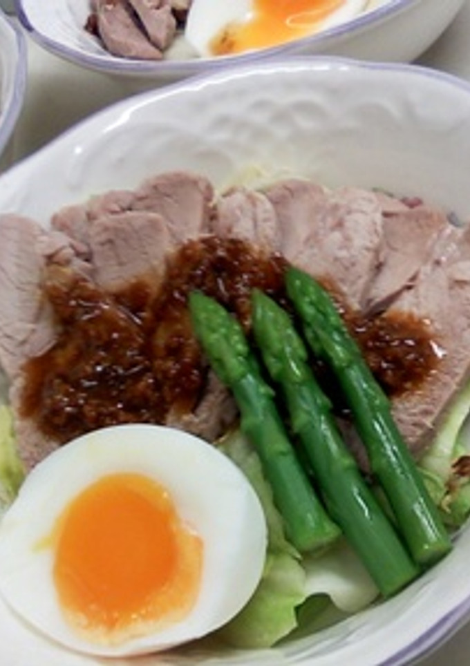 茹で豚と半熟たまごの肉味噌ソース-レシピのメイン写真
