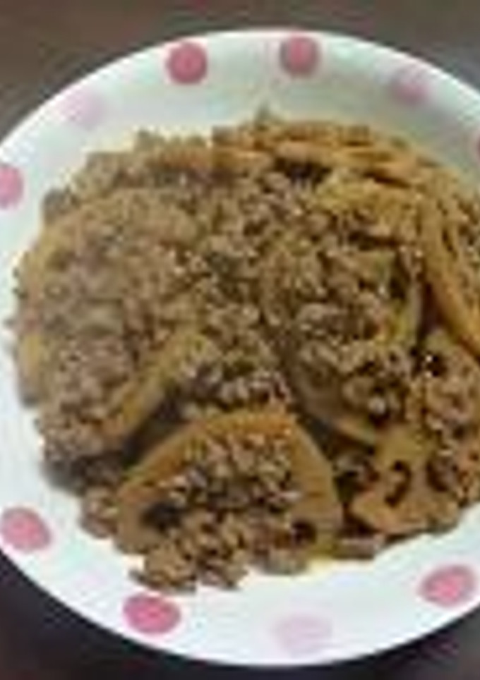 れんこんとひき肉のからし醤油炒め-レシピのメイン写真