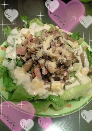たっぷりきのこのシーザーサラダ-レシピのメイン写真