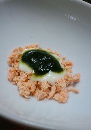★秋鮭のグリーン＆ホワイトソース離乳食★-レシピのメイン写真