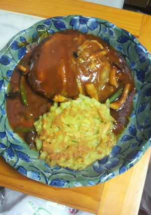 絶品チーズハンバーグ&ハッシュドポテト-レシピのメイン写真