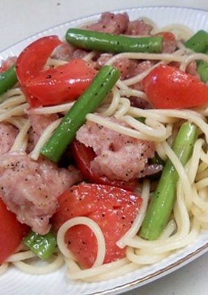 さっぱりピリリ ねぎとろトマトのパスタ-レシピのメイン写真