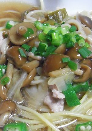 なめことおくらの和風スープパスタ-レシピのメイン写真