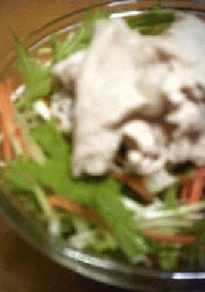 豚肉＋水菜のサラダ・味噌dressing-レシピのメイン写真