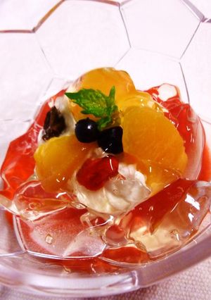 水きりヨーグルトのワインゼリー添え-レシピのメイン写真