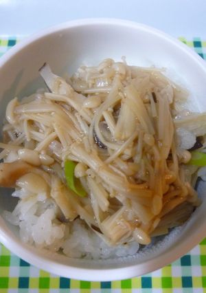 きのこかけご飯 1行レシピ-レシピのメイン写真