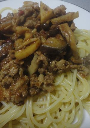 秋野菜たっぷり豚肉の味噌パスタ-レシピのメイン写真