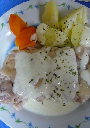 レンジで簡単★蒸し鶏の和風ホワイトソース-レシピのメイン写真