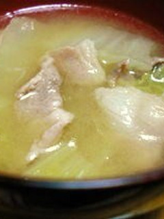 美味しいんです!豚バラと白菜の味噌汁-レシピのメイン写真
