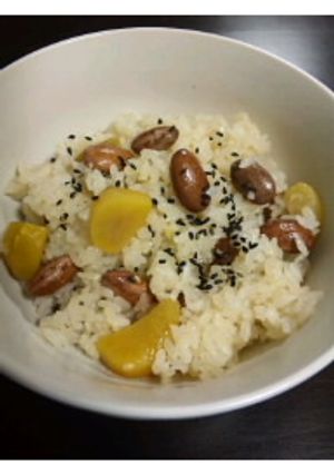 簡単金時豆入り栗ご飯-レシピのメイン写真