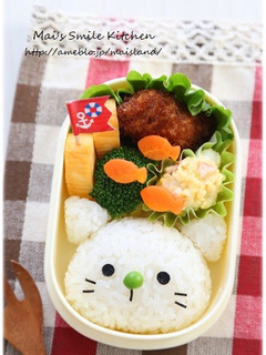 簡単♪白ねこちゃん*キャラ弁-レシピのメイン写真