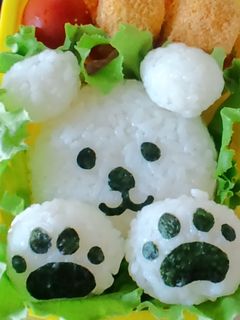 白くまさんの 肉球キャラ弁おにぎり~♪-レシピのメイン写真